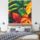 LEAFENBLÄTTER NATURE GARDEN LEINWANDDRUCK (Insitu (Schlafzimmer))