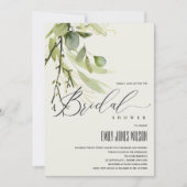 LEAFENBUNCH GREEN FOLIAGE WATERCOLOR BRAUTPARTY EINLADUNG (Vorderseite)