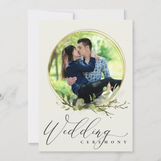 LEAFENFOLIAGE WATERCOLOR FOTO OVERLAY WEDDING EINLADUNG (Vorderseite)
