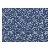 Leafline Spread Navy Weiß Tischdecke (Vorderseite (Horizontal))