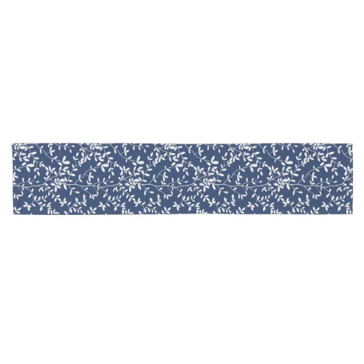 Leafline Spread Navy White Kurzer Tischläufer (Horizontal)