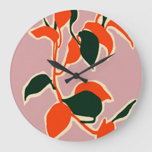 Leafy Abstraction Große Wanduhr