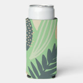 Leafy Art Muster Green Selters Dosenkühler (Seltzer Vorderseite)