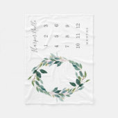 Leafy Baby Milestone Blanket Fleecedecke (Vorderseite)