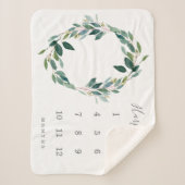 Leafy Baby Milestone Sherpadecke (Vorderseite)