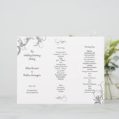 Leafy Blüh White Tri-Fold Hochzeitsprogramm (Stehend Vorderseite)