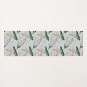 Leafy Boho Botanical Earthy Pattern Monogram Yogamatte (Rückseite (Horizontal))