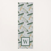 Leafy Boho Botanical Earthy Pattern Monogram Yogamatte (Vorderseite)