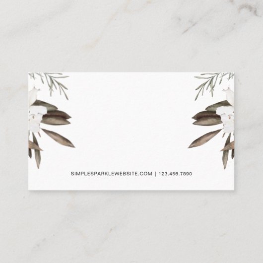 Leafy Boho Floral Treuekarte (Rückseite)