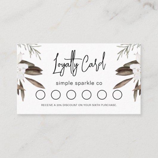 Leafy Boho Floral Treuekarte (Vorderseite)