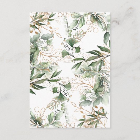 Leafy Botanical Eukalyptus Elegant Grüne Moss Begleitkarte (Rückseite)