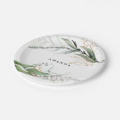 Leafy Botanical Eukalyptus Moderne Grünanlage Zwei Pappteller (Schrägansicht)