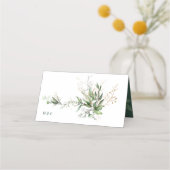 Leafy Botanical Eukalyptus Moderne Grünanlage Zwei Platzkarte (Rückseite)