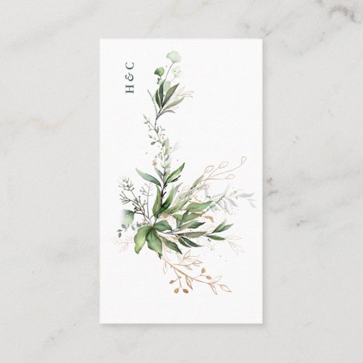 Leafy Botanical Eukalyptus Moderne Grünanlage Zwei Platzkarte (Rückseite)