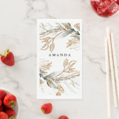 Leafy Botanical Eukalyptus Moderne Grünanlage Zwei Serviette (Beispiel)