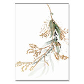 Leafy Botanical Eukalyptus Moderne Grünanlage Zwei Tischnummer (Rückseite)