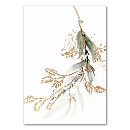 Leafy Botanical Eukalyptus Moderne Grünanlage Zwei Tischnummer (Rückseite)