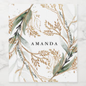 Leafy Botanical Eukalyptus Moderne Grünanlage Zwei Weinetikett (Einzelnes Label)