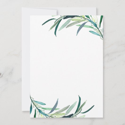 Leafy Botanical Wedding Einladung (Rückseite)