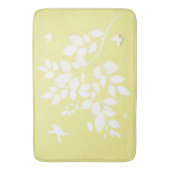 Leafy branch Swallow Butterflies in silhouette  Badematte (Vorderseite Vertikal)