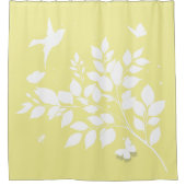 Leafy branch Swallow Butterflies in silhouette  Duschvorhang (Vorderseite)