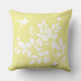 Leafy branch Swallow Butterflies in silhouette Kissen