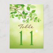 Leafy Branches Wedding Tischnummer Postcard (Vorderseite)