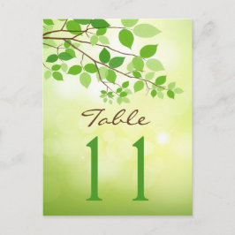 Leafy Branches Wedding Tischnummer Postcard