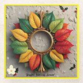 "Leafy Christmas Celebrations" Glasuntersetzer (Vorderseite)