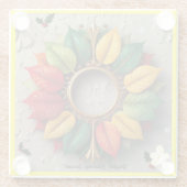 "Leafy Christmas Celebrations" Glasuntersetzer (Rückseite)