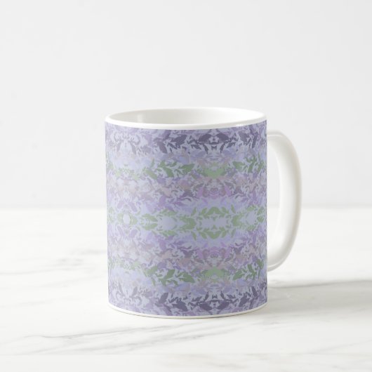Leafy Creeping Vine Drawing Pattern With Pastels Kaffeetasse (VorderseiteRechts)