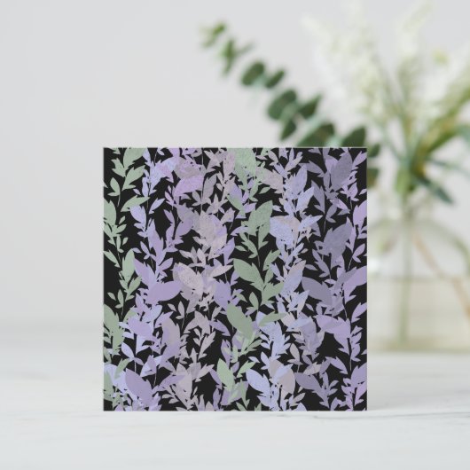 Leafy Creeping Vine Drawing Pattern With Pastels Karte (Stehend Vorderseite)