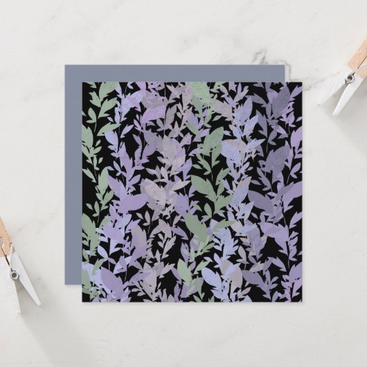 Leafy Creeping Vine Drawing Pattern With Pastels Karte (Vorderseite/Rückseite Beispiel)