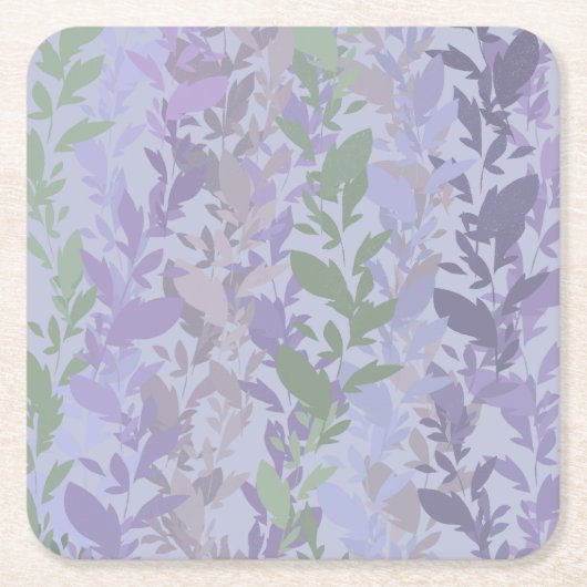 Leafy Creeping Vine Drawing Pattern With Pastels Rechteckiger Pappuntersetzer (Vorderseite)