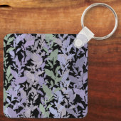 Leafy Creeping Vine Drawing Pattern With Pastels Schlüsselanhänger (Rückseite)