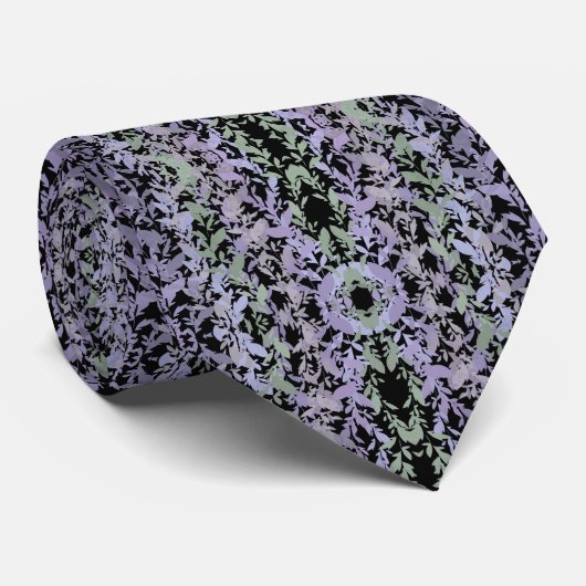 Leafy Creeping Vine Soft Pastel Drawing Pattern  Krawatte (Gerollt)