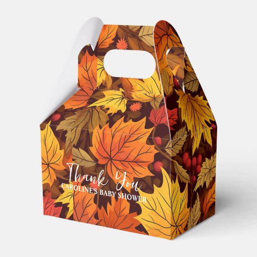 Leafy Delights Fall Baby Dusche laden Geschenkschachtel (Vorderseite)