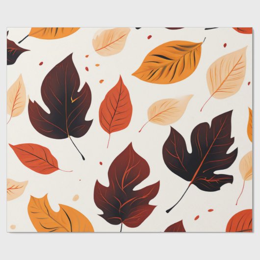 Leafy Elegance: Autumnal Soft Hues Geschenkpapier (Flach)