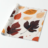 Leafy Elegance: Autumnal Soft Hues Geschenkpapier (Ungerollt)