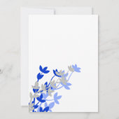 Leafy Elegance in Blue Silver Wedding Einladung (Rückseite)