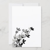 Leafy Elegance in Silver Black Wedding Einladung (Rückseite)