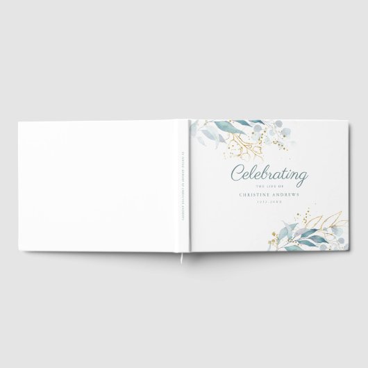 Leafy "Feier des Lebens" Weiß Gästebuch (Voll)