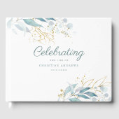 Leafy "Feier des Lebens" Weiß Gästebuch (Vorderseite)