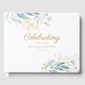 Leafy "Feier des Lebens" Weiß Gästebuch (Vorderseite)