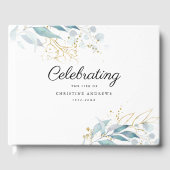 Leafy "Feier des Lebens" Weiß Gästebuch (Vorderseite)