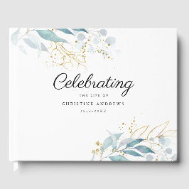 Leafy "Feier des Lebens" Weiß Gästebuch