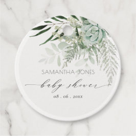 Leafy Fern Succulent Frame Foliage Babydusche Geschenkanhänger