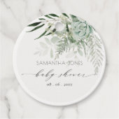 Leafy Fern Succulent Frame Foliage Babydusche Geschenkanhänger (Vorderseite)