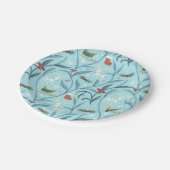 Leafy Floral Reindeer Weihnachtsmuster Pappteller (Schrägansicht)