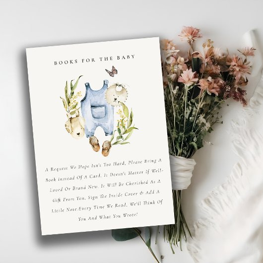 Leafy Foliage Boy Clothes Bücher für Babydusche Begleitkarte